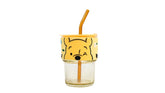 Winnie the Pooh Glass Cup with Straw - MIDI