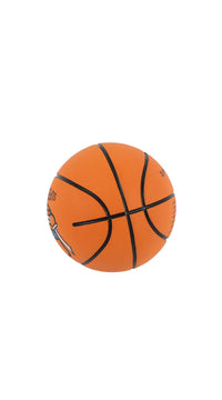 Superhero bouncy ball, orange with basketball style panel lines