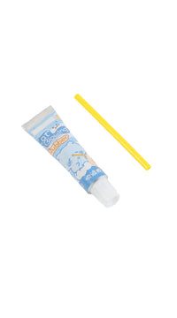 Blue cat bubble blower tube with yellow plastic wand