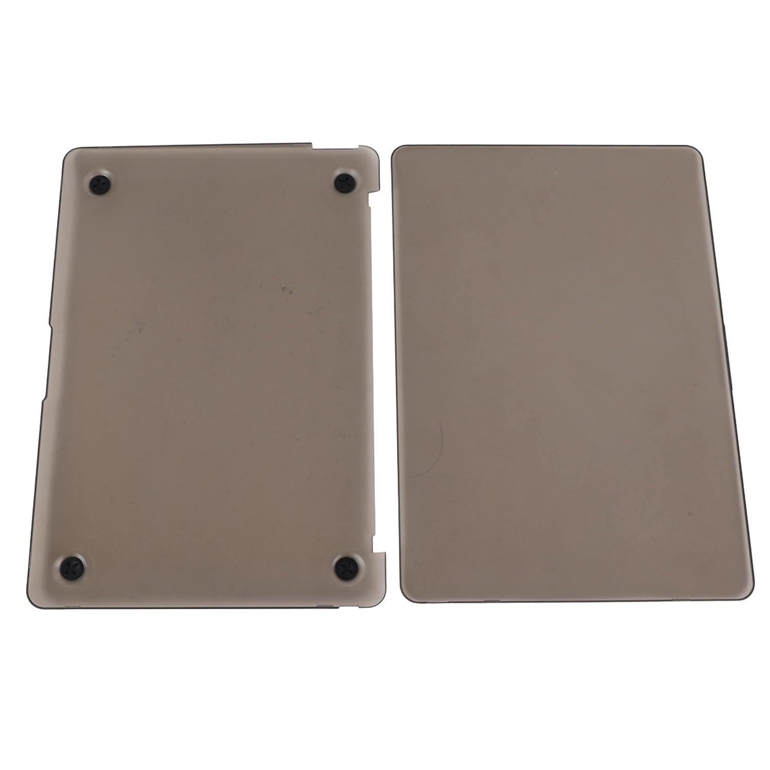 15.6-inch hard shell laptop case, matte gray, rounded corners, corner snap holes