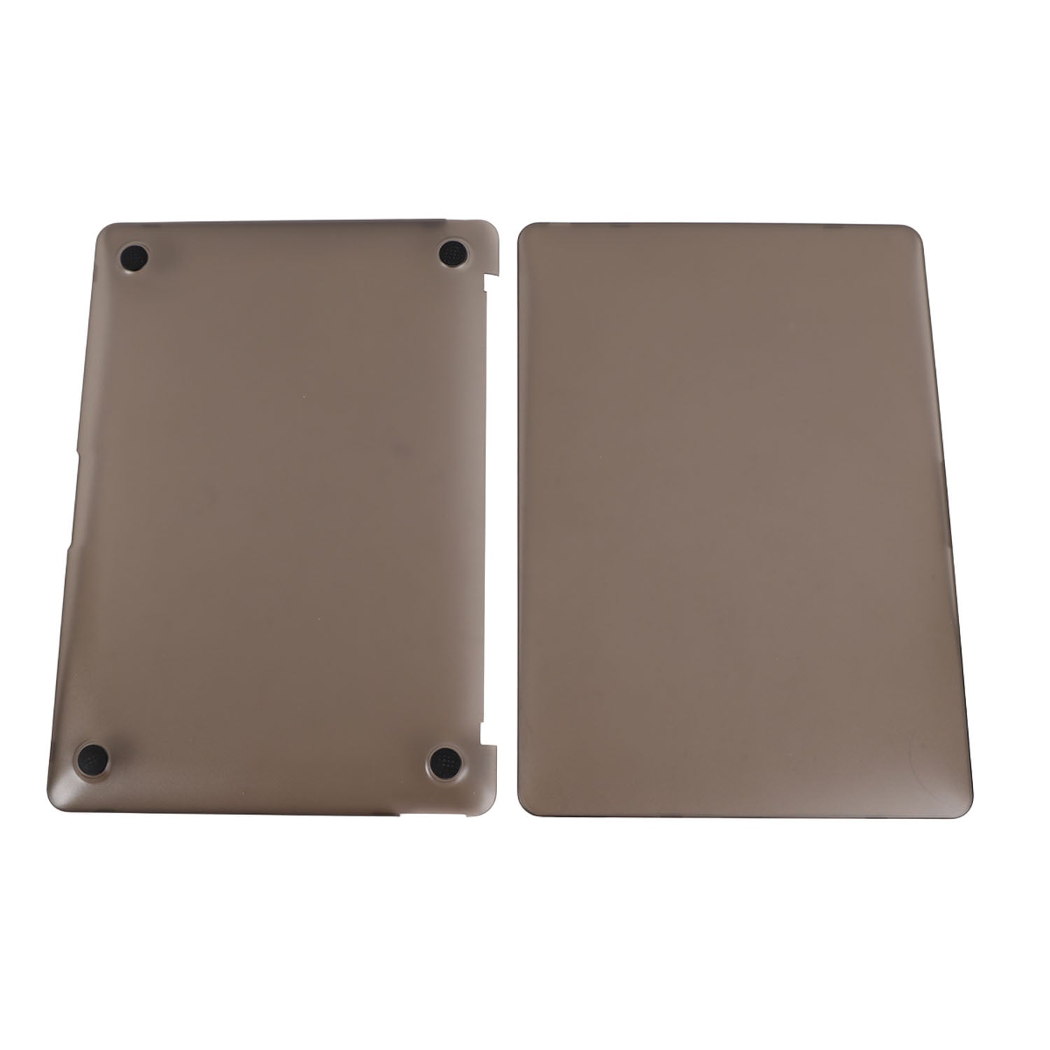 15.6-inch hard shell laptop case, matte gray, corner snap holes, front and back