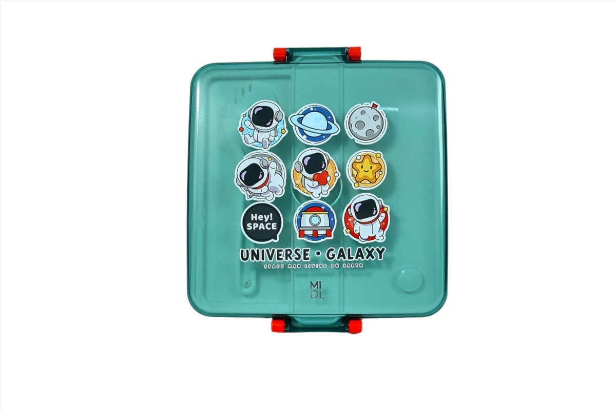 1300ml Astronaut square with cutlery lunch box /mixed - MIDI