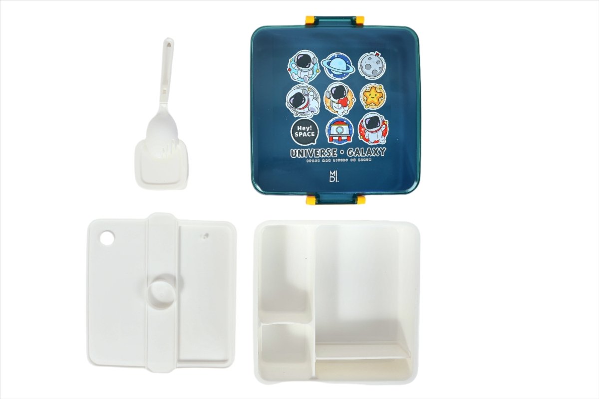 1300ml Astronaut square with cutlery lunch box /mixed - MIDI