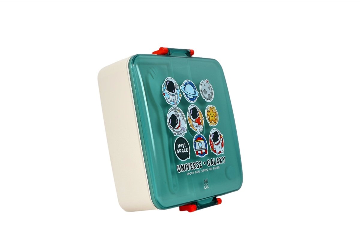 1300ml Astronaut square with cutlery lunch box /mixed - MIDI