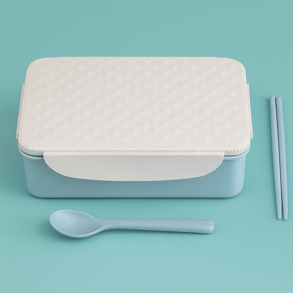 1300ml Biscuit Shape Lunch Box with Tableware - MIDI