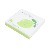 Mini handkerchief paper pack with lemon print, 40 pcs on pale green edge