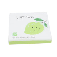 Mini lemon handkerchief paper pack, white with green trim and 40 pcs marking