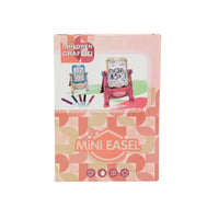 Kids mini easel drawing set box with pink easel and markers