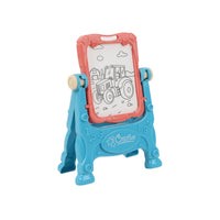 Blue mini easel with red drawing board for kids’ sketching