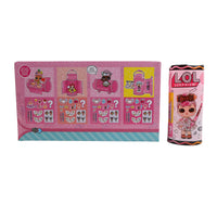 LOL Surprise doll salon cup in pink with character graphics and mystery icons