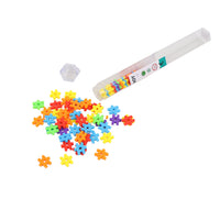 Mini building blocks, multicolor interlocking pieces scattered