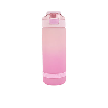750ml pink plastic water bottle with flip-top lid and carry loop