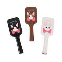Set of three square cushion cat combs: black, brown, and off-white