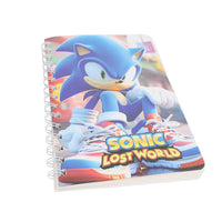 Sonic-themed spiral notebook with blue hedgehog cover and 'Sonic Lost World' title
