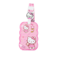 Pink Hello Kitty character card holder with full-body outfit print and clip