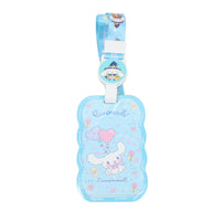 Blue character card holder with Cinnamoroll design and clip strap loop