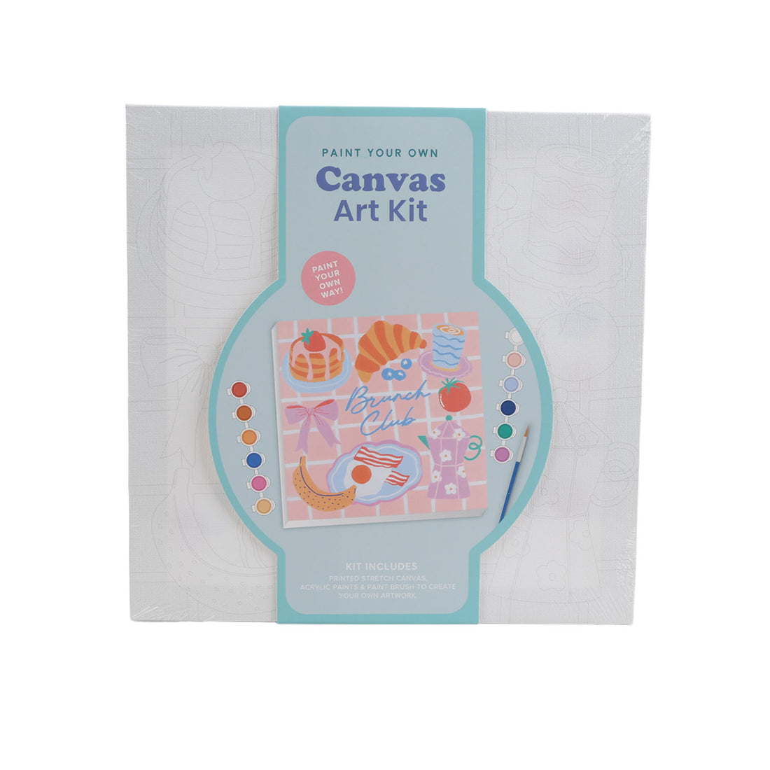 Square canvas art kit packaging with ocean-themed design and paint colors