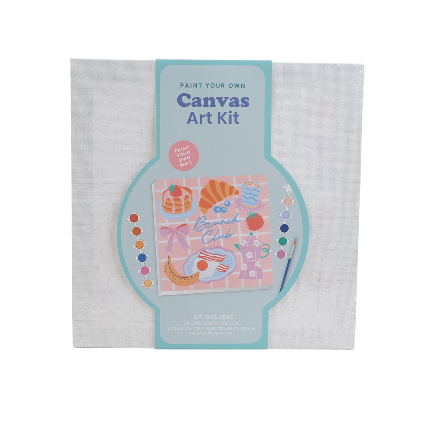Square canvas art kit packaging with ocean-themed design and paint colors