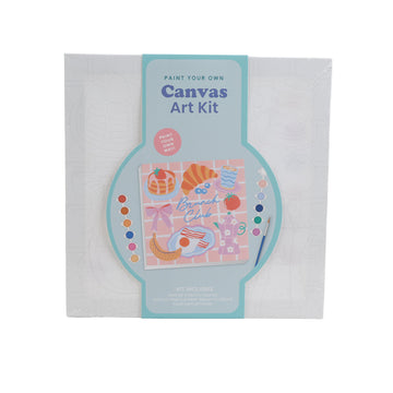 Square canvas art kit packaging with ocean-themed design and paint colors