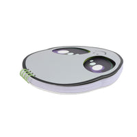 Oval spiral notebook stack with alien face cover and green wire binding
