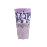 Purple 1L plastic tumbler with demon hunter artwork and front logo
