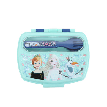 SANDWICH BOX WITH CUTLERY FROZEN SNOWY TALE