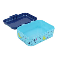 Open lunch box base and lid set: dark tray with light inner container