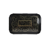 Marvel food container with black lid and gold graphic, rectangular 1190ml