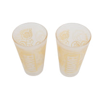 Marvel glass tumbler, clear with pale yellow character graphic, set of 2