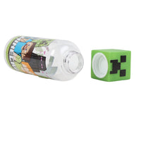 Minecraft 560 ml water bottle with side graphics and green character cap