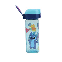 Square Stitch bottle with turquoise cap, dark navy spout, and side purple handle loop.
