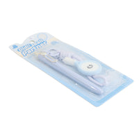 Light blue push-button ballpoint pen with smiley ball buddy design on blister card