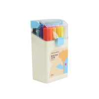 Acrylic marker set of 24 in a clear plastic box, showing red, yellow, and pastel caps