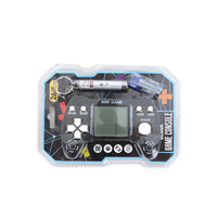 Black mini game console with screen directional pad and thumb controls