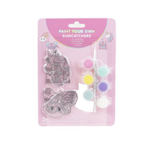 Kids paint-your-own suncatcher kit: 3 outline designs and 6 pastel paint cups