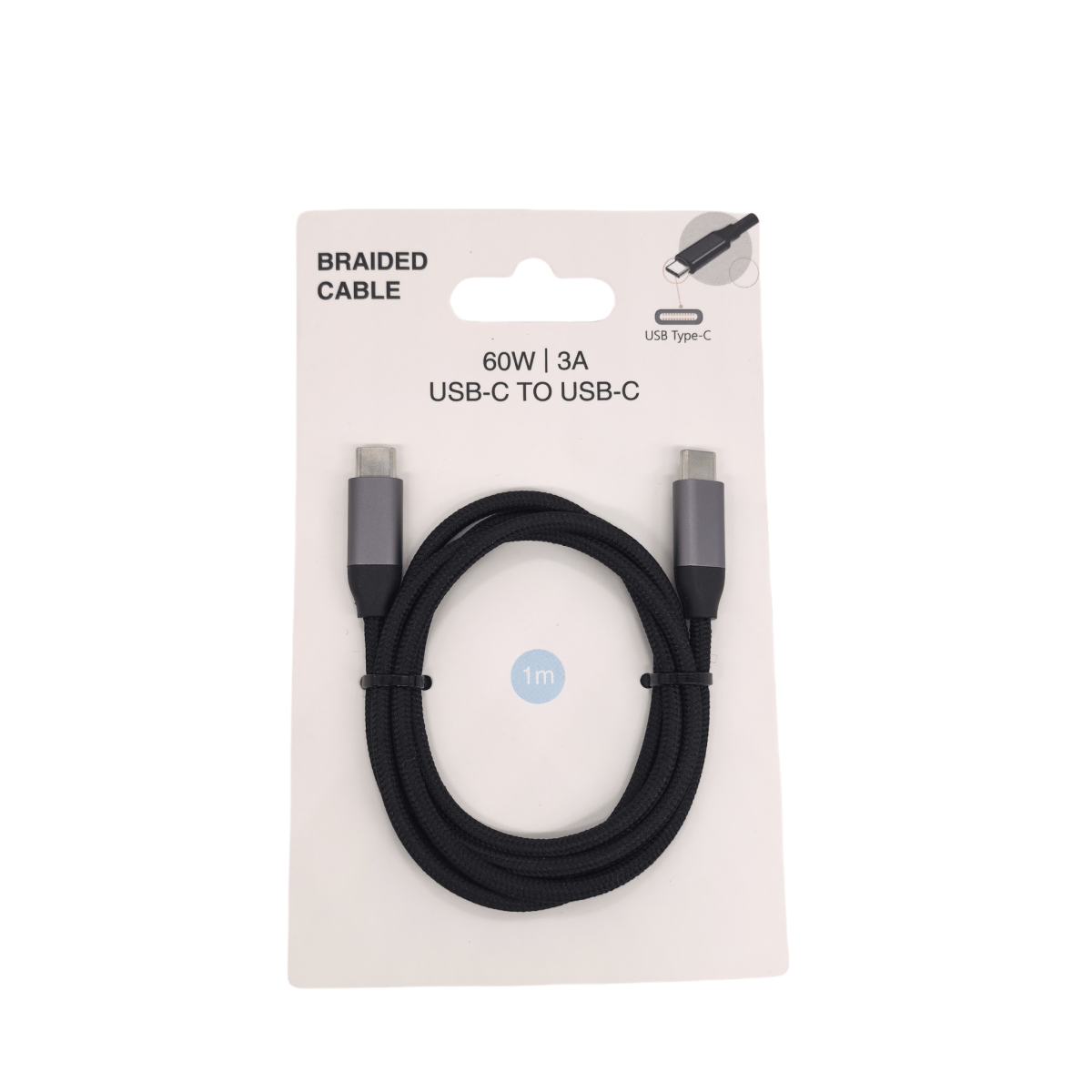1m Braided USB - C Cable - 60W Fast Charging - MIDI