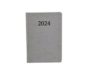 2024 daily planner, dark gray cover with black '2024' label