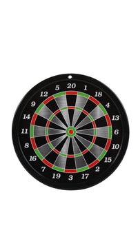Magnetic dart target board with numbered rings and red, green, and black segments