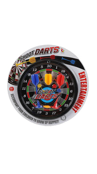 Printed magnetic dart target with 'ELITE TRINITY' ring and 'SHOOT DARTS' center