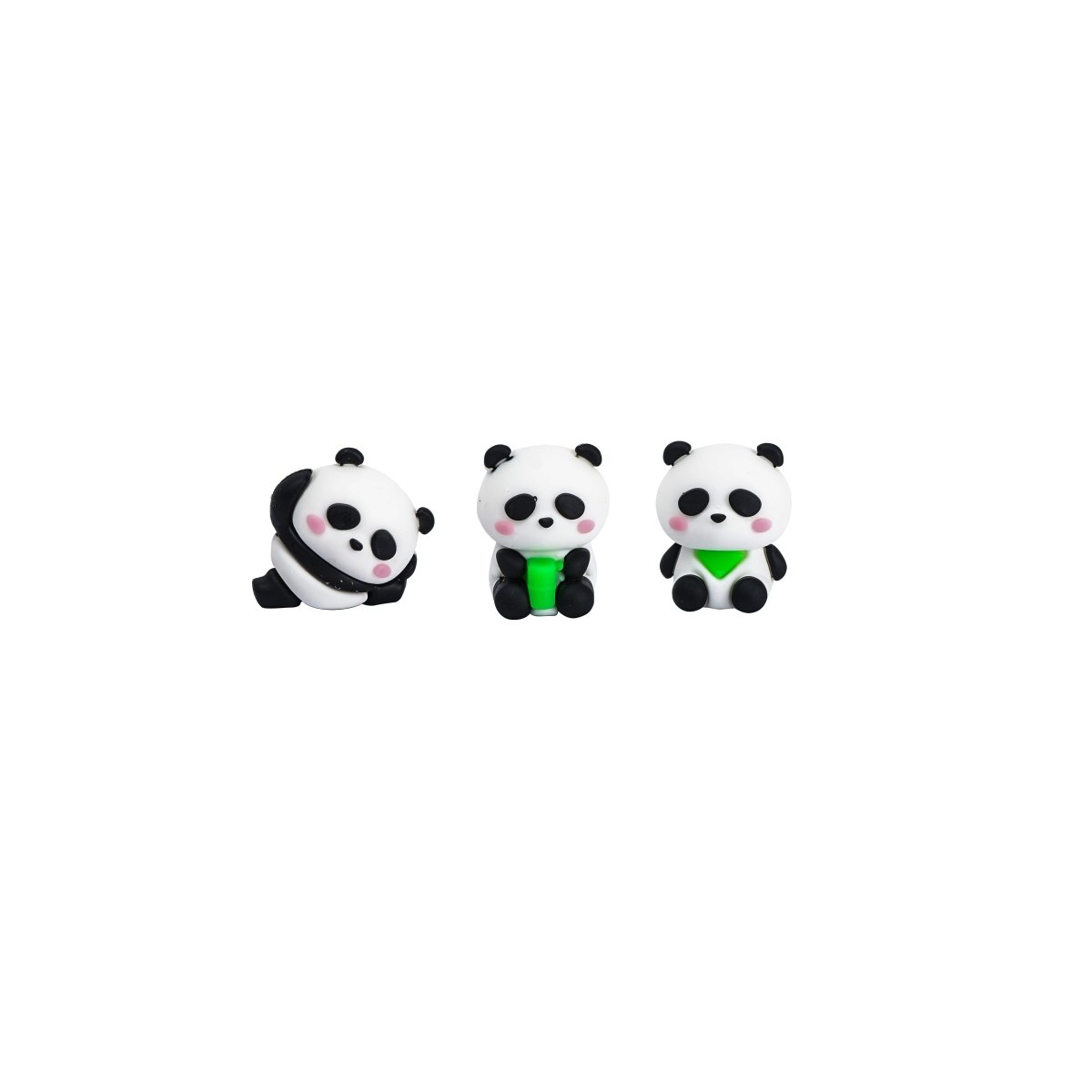 3 Cute Little Panda Figurines - MIDI