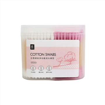 Cotton swabs in clear bag with pink tips, in storage (300 pcs)