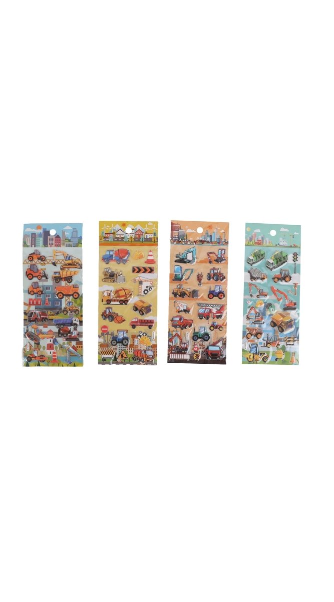 3D Construction Vehicle Stickers for Kids - MIDI