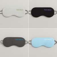 3D sleep eye mask set in light gray and black, contoured fabric with elastic straps