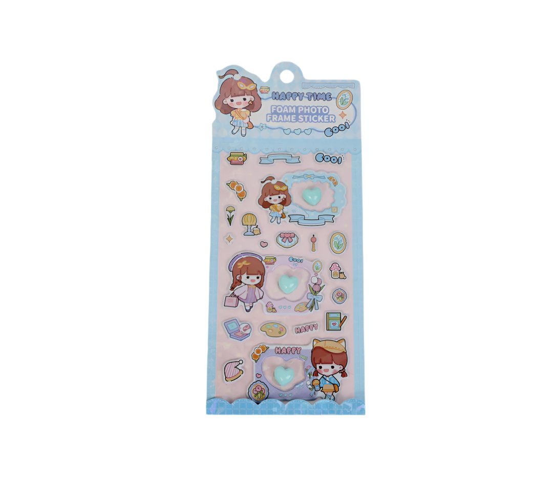 Sweetheart Girl Fun Mixed Stickers – 3D Foam Cute Design 1