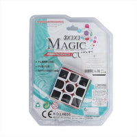 Blister-pack 3x3 magic cube puzzle with white and black tile grid