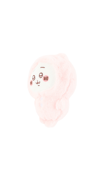 Pink plush pajama hooded character, side view
