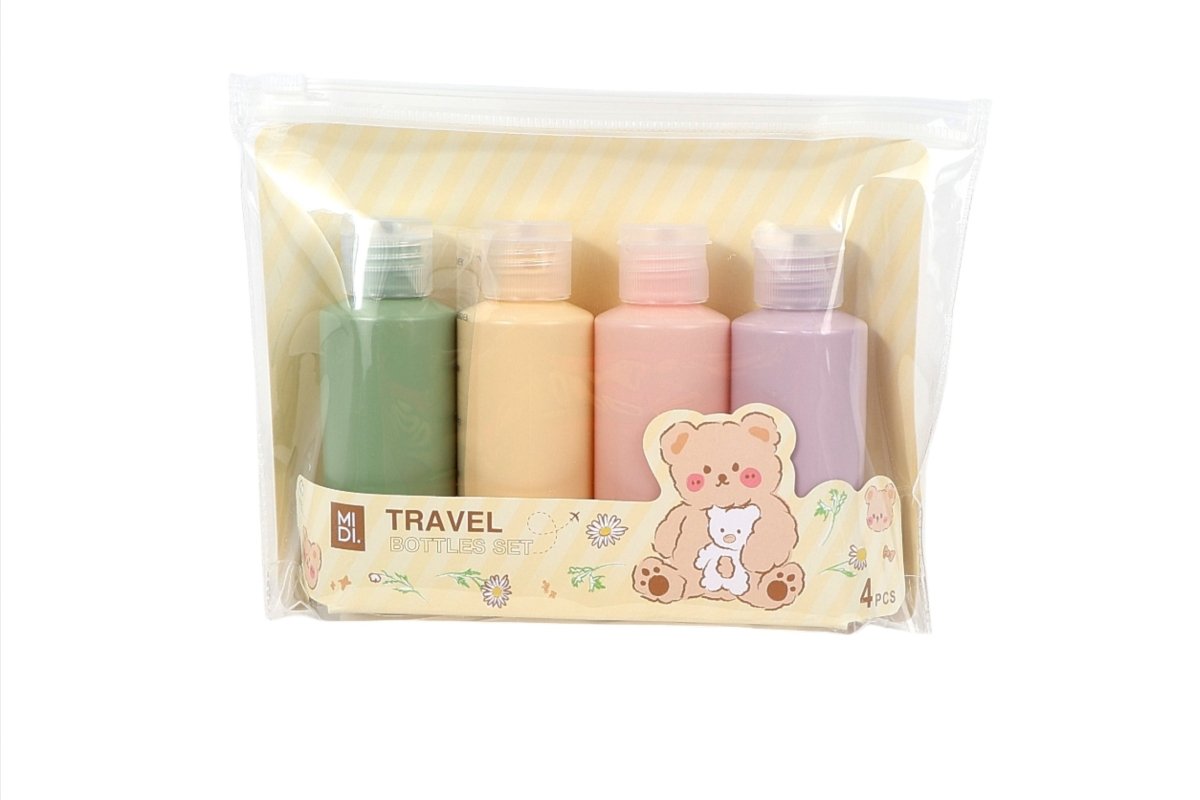 4 Pcs Pastel Travel Bottles Set - MIDI