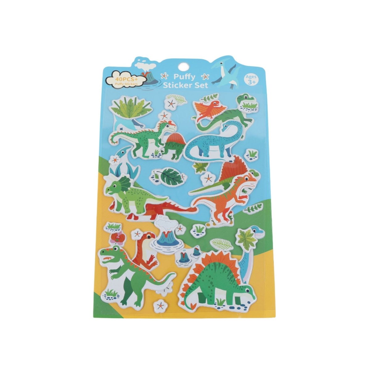 40pc Puffy Dinosaur Stickers - MIDI