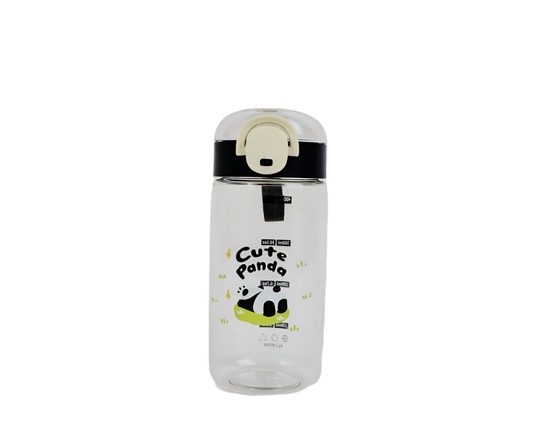 450ml Cute Panda Plastic Water Bottle with Snap Lid 1