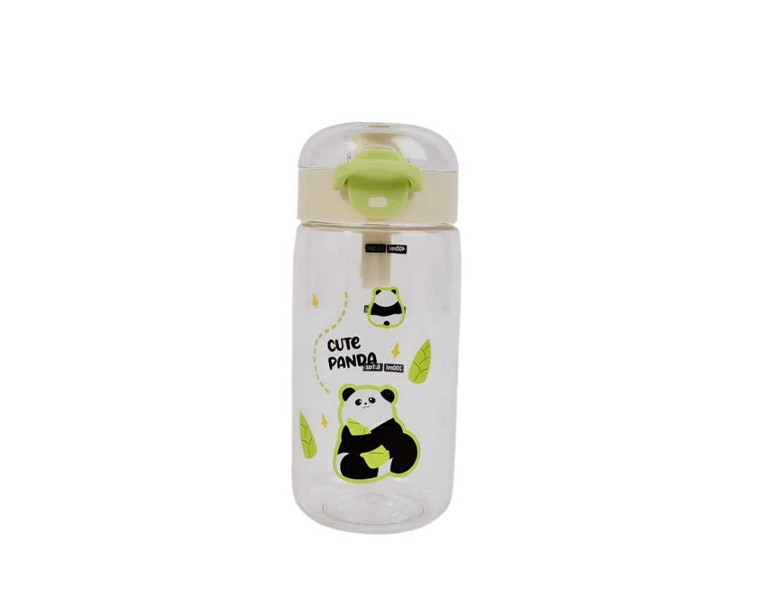 450ml Cute Panda Plastic Water Bottle with Snap Lid 5